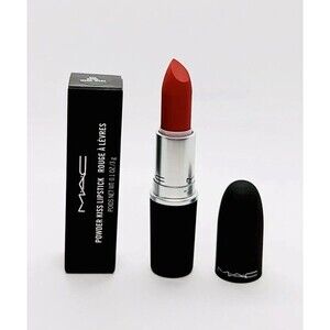 MAC Cosmetics Powder Kiss Lipstick WERK WERK WERK 0.1 Oz Full Size 922 Cool Red